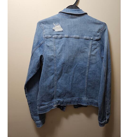 EUC! H&M & Denim Blue Jean Jacket w/ Light Distressing Size 170 / Girl 14+ - Picture 2 of 11